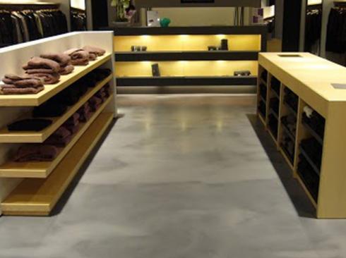Decoratieve gietvloer winkel